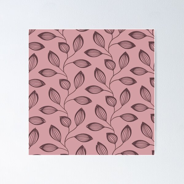Item preview, Climbing Vine Leaves In Deep Rose On Dusty Pink designed and sold by taiche.