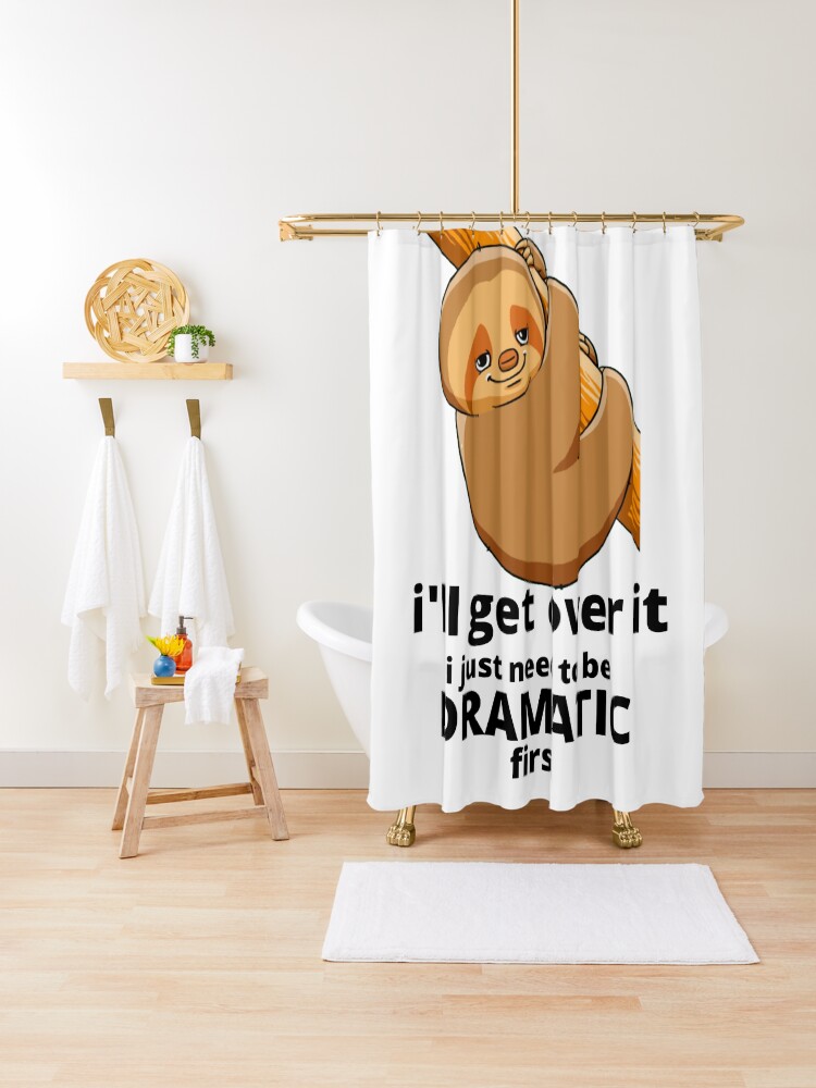 Cute Dramatic Sloth Shower Curtain By Babmk Redbubble