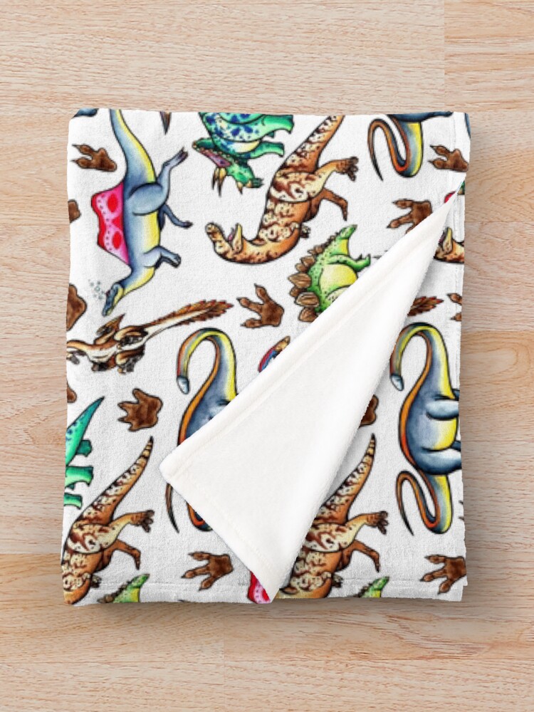 "Dinosaurs!" Throw Blanket for Sale by DelythThomasArt Redbubble