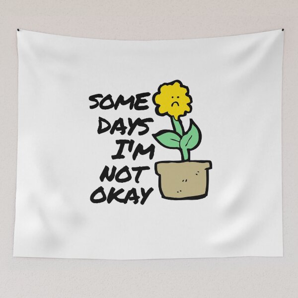 Item preview, Not Okay Sunflower Depression Mental Health Cute Funny Gift Sarcastic Happy Fun Introvert Awkward Geek Hipster Silly Inspirational Motivational Birthday designed and sold by EpsilonEridani.