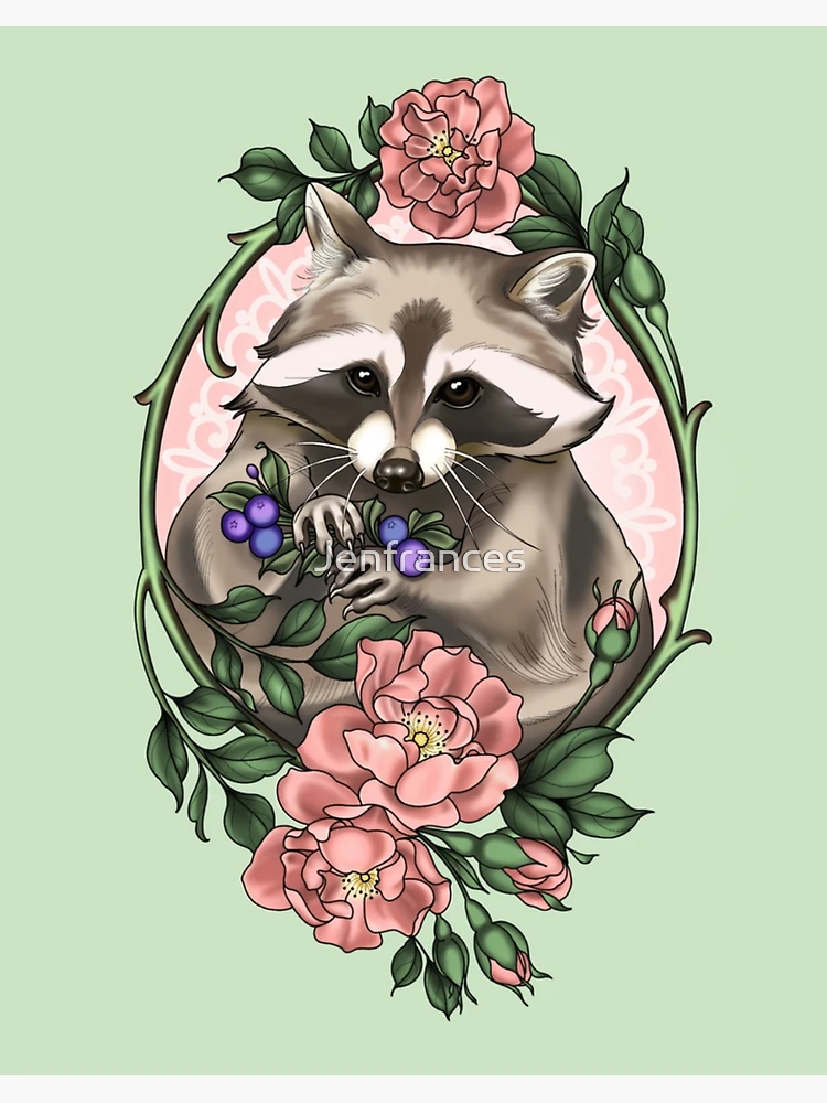 Raccoon floral Palette MADE TO ORDER – sophsdraws