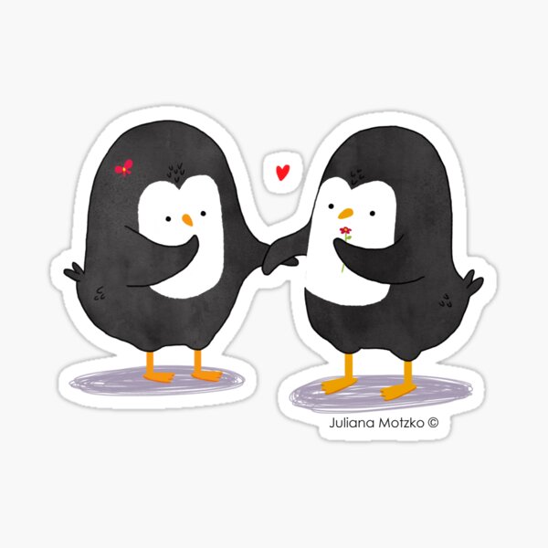 Lovely Penguin Couple Sticker