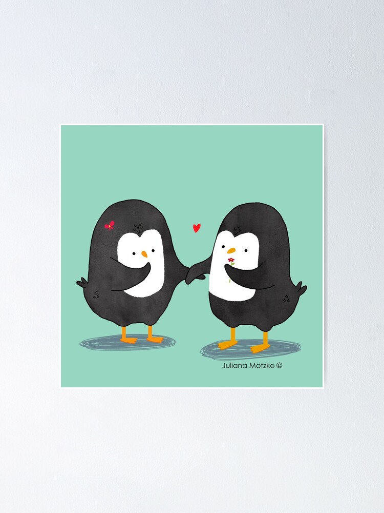 Alternate view of Lovely Penguin Couple Poster
