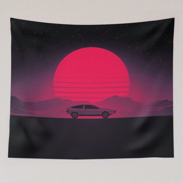 Item preview, Sunset Future Car designed and sold by artworkbyrihen.