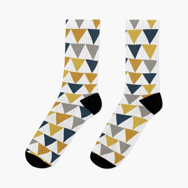 Item preview, Arrows: Light Mustard Yellow, Dark Mustard Yellow, Dark Blue, Grey, and White Geometric Pattern designed and sold by kierkegaard.