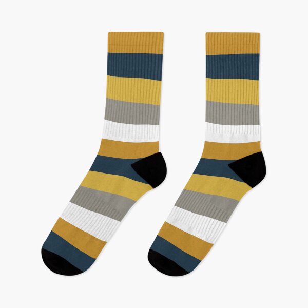 Item preview, Broad Stripes Pattern in Light and Dark Mustard Yellow, Grey, White, and Navy Blue  designed and sold by kierkegaard.
