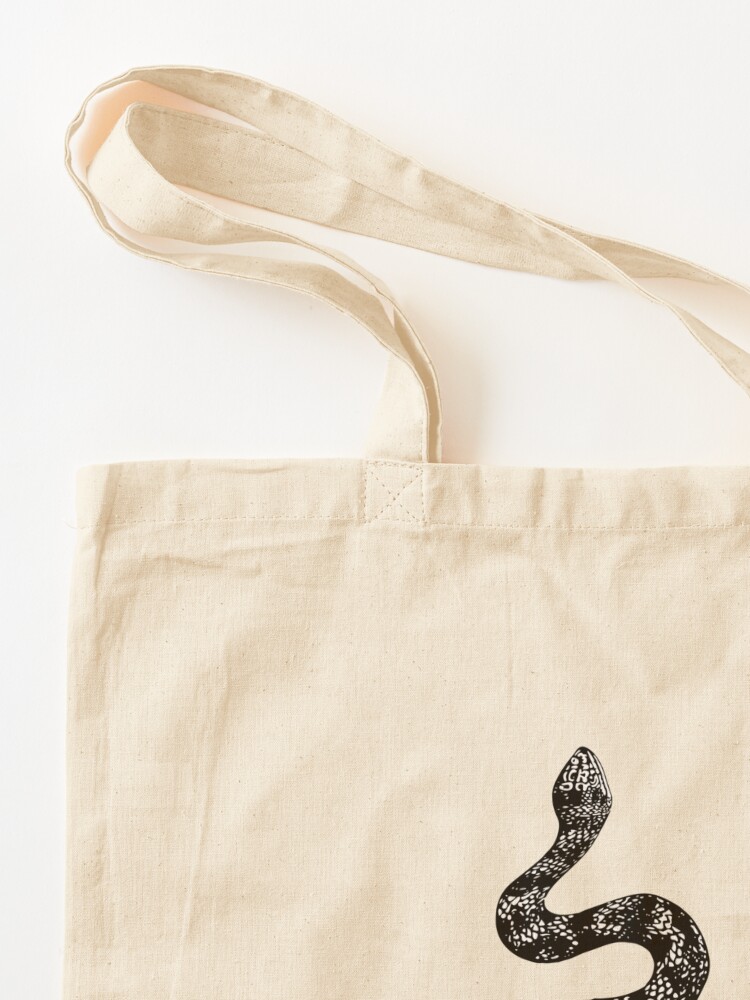 Snake Screen Print Canvas Tote Bag