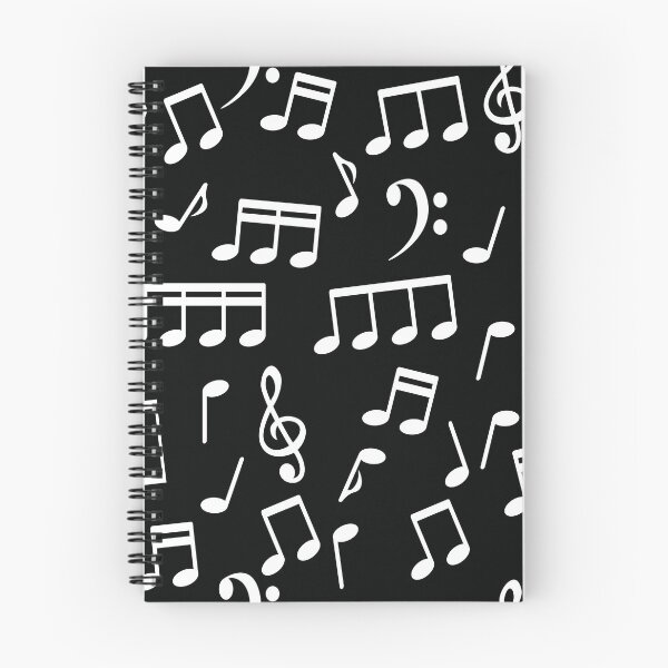 Item preview, White Music Notes on Black Background designed and sold by infinitetango.