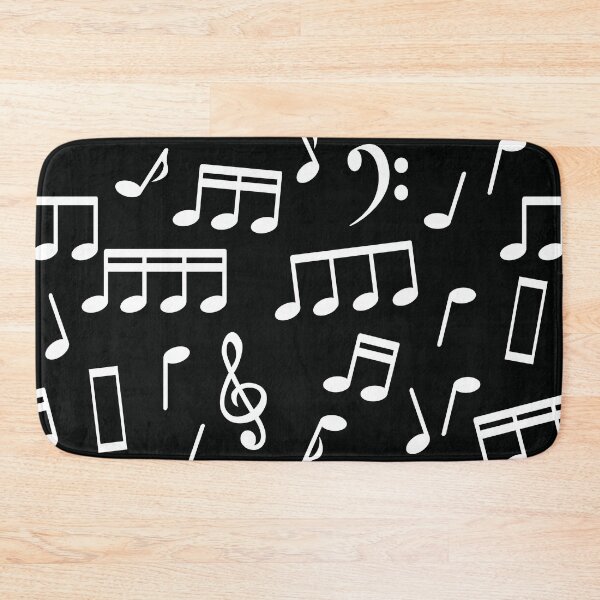 Item preview, White Music Notes on Black Background designed and sold by infinitetango.