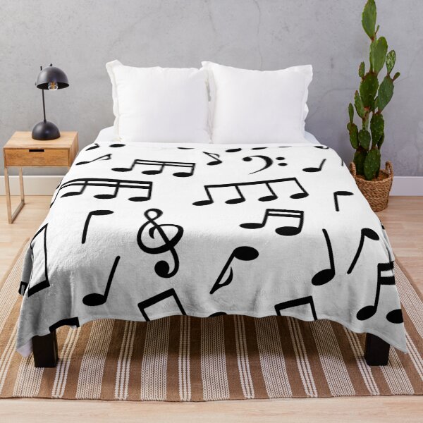 Item preview, Black Music Notes on White Background designed and sold by infinitetango.