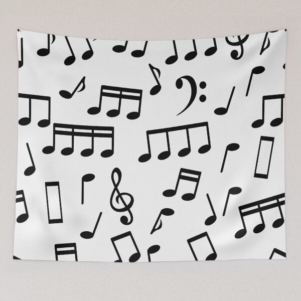 Item preview, Black Music Notes on White Background designed and sold by infinitetango.
