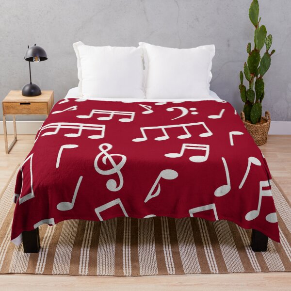 Item preview, White Music Notes on Red Background designed and sold by infinitetango.