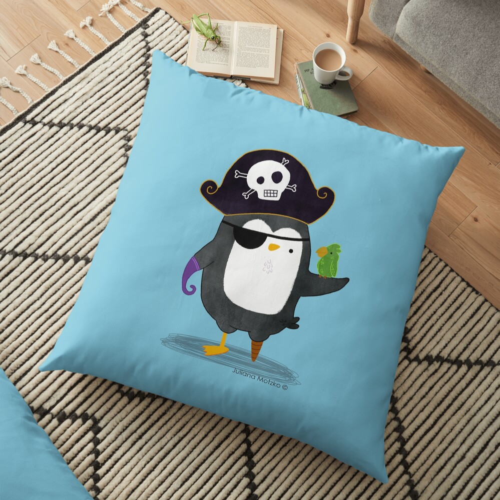 Pirate Penguin Floor Pillow