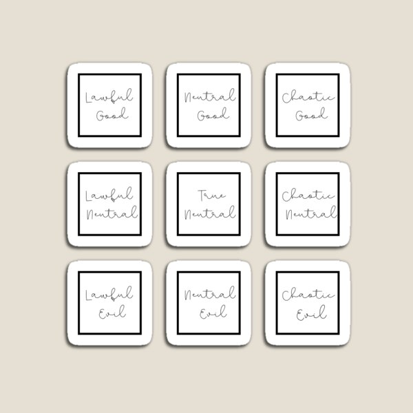 Item preview, Alignments – DnD designed and sold by Lily Yuan.