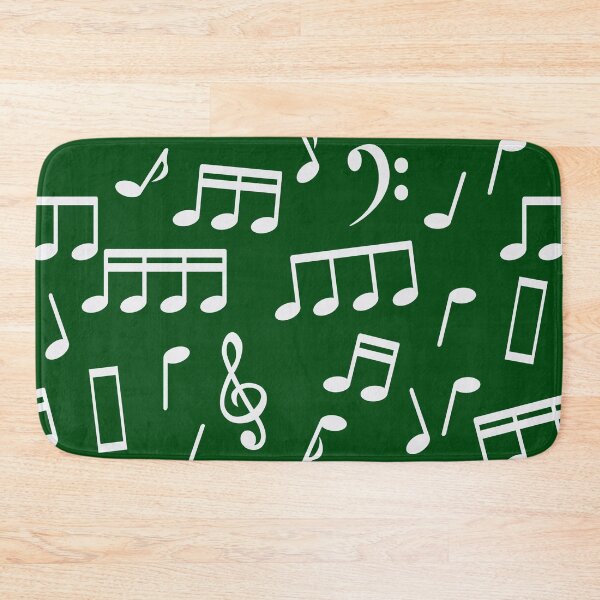 Item preview, White Music Notes on Green Background designed and sold by infinitetango.