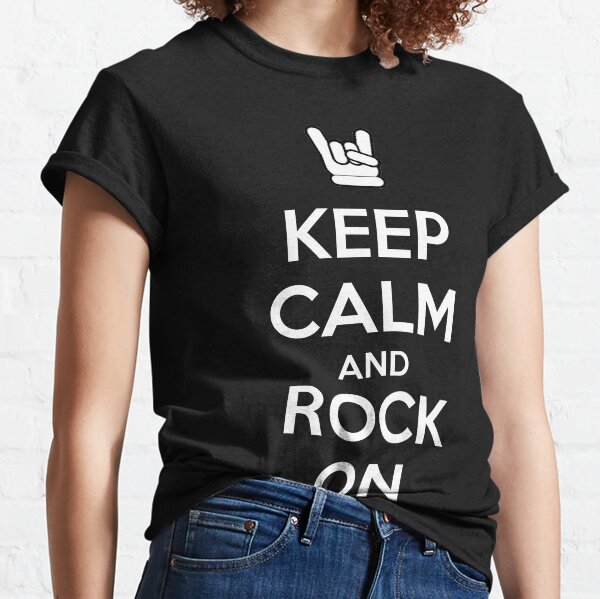 Vista previa del artículo con la obra «Keep Calm and Rock On (dark)», diseñado y vendido por twgcrazy.