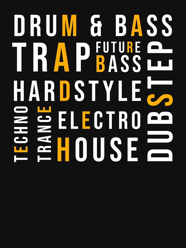 "EDM Genres" Tshirt for Sale by LSRTVL Redbubble edm tshirts