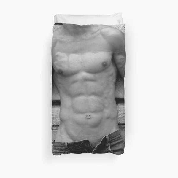 male abs Duvet Cover