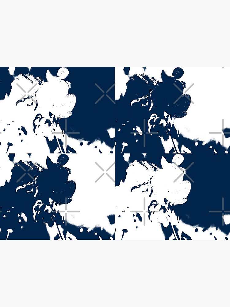 navy-blue-and-white-paint-splatter-pattern-poster-by-polypie-redbubble