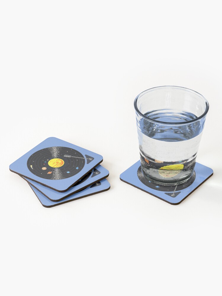 Alternate view of Solar System Vinyl Record Coasters (Set of 4)