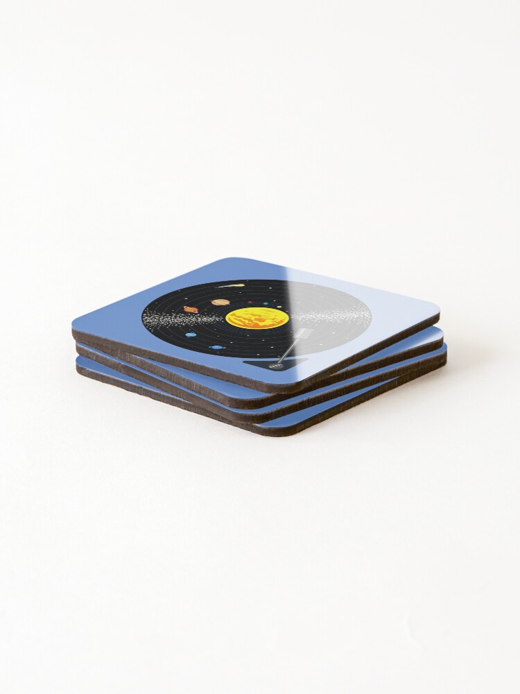 Alternate view of Solar System Vinyl Record Coasters (Set of 4)
