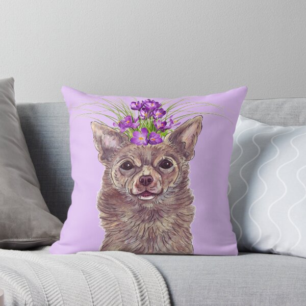 Item preview, CHIA corona de flores doodle @chiathechihuahua designed and sold by BridgetDoodles.