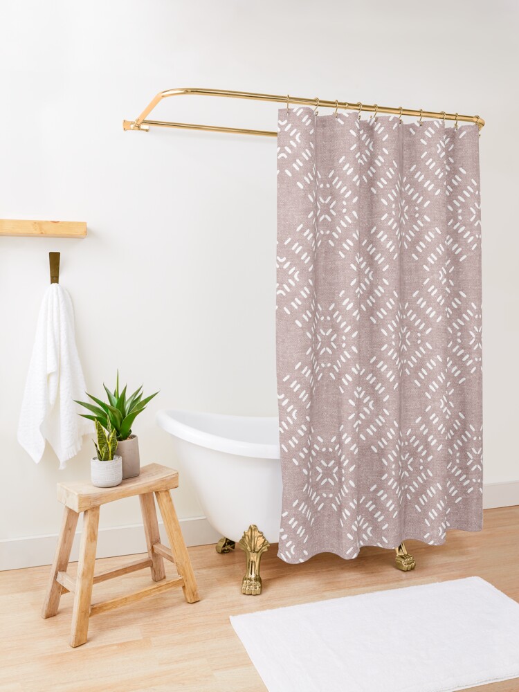 Alternate view of Modern Farmhouse Dash - mauve Shower Curtain