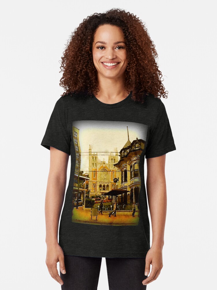 Alternate view of Street Scene, Wellington, New Zealand Tri-blend T-Shirt