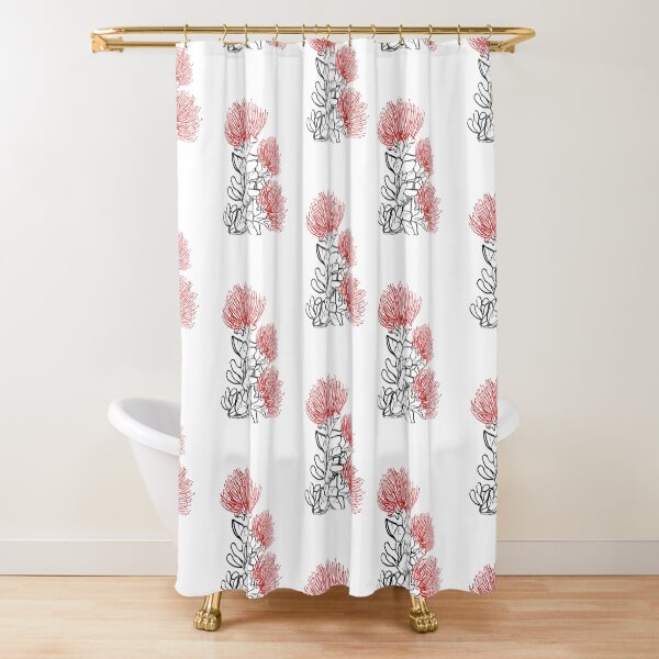 Ohia Lehua Original Calligraphy Artwork Shower Curtain