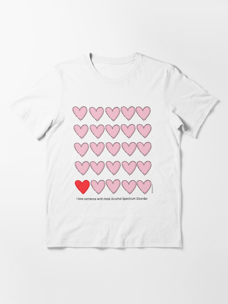 Alternate view of I love someone with FASD - black text Essential T-Shirt