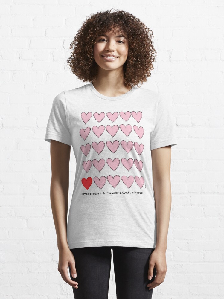 Alternate view of I love someone with FASD - black text Essential T-Shirt