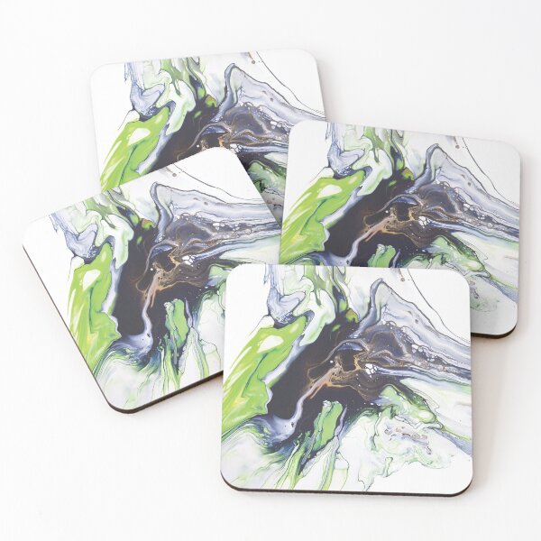 Navy & Lime Coasters (Set of 4)