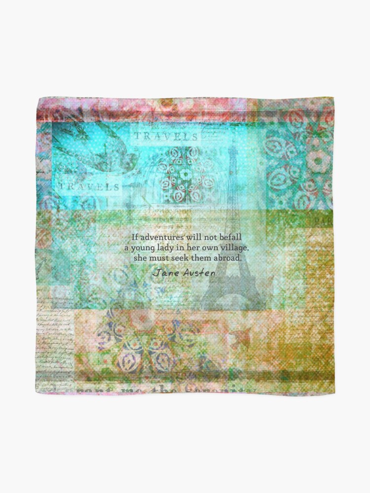 Alternate view of Witty Jane Austen travel quote Scarf