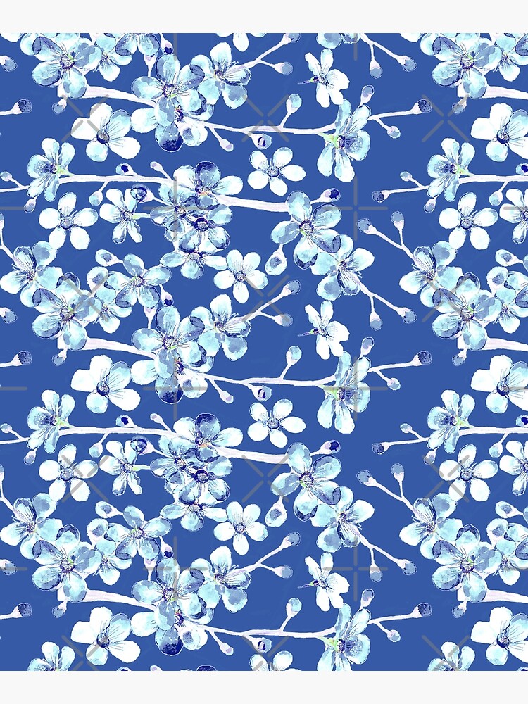 blue and white cherry blossom, Chinoiserie, Hamptons Style interiors. by MagentaRose