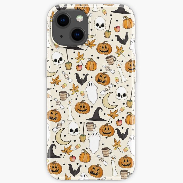 HALLOWEEN PATTERN ⢠in bone white iPhone Soft Case