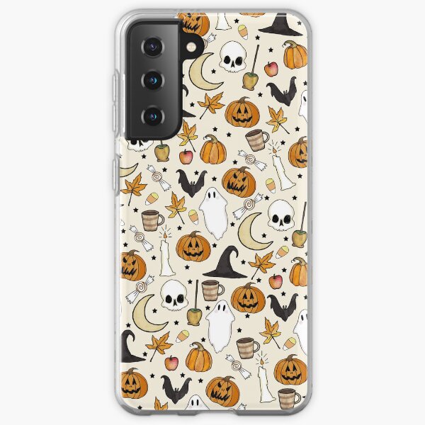 HALLOWEEN PATTERN • in bone white Samsung Galaxy Soft Case