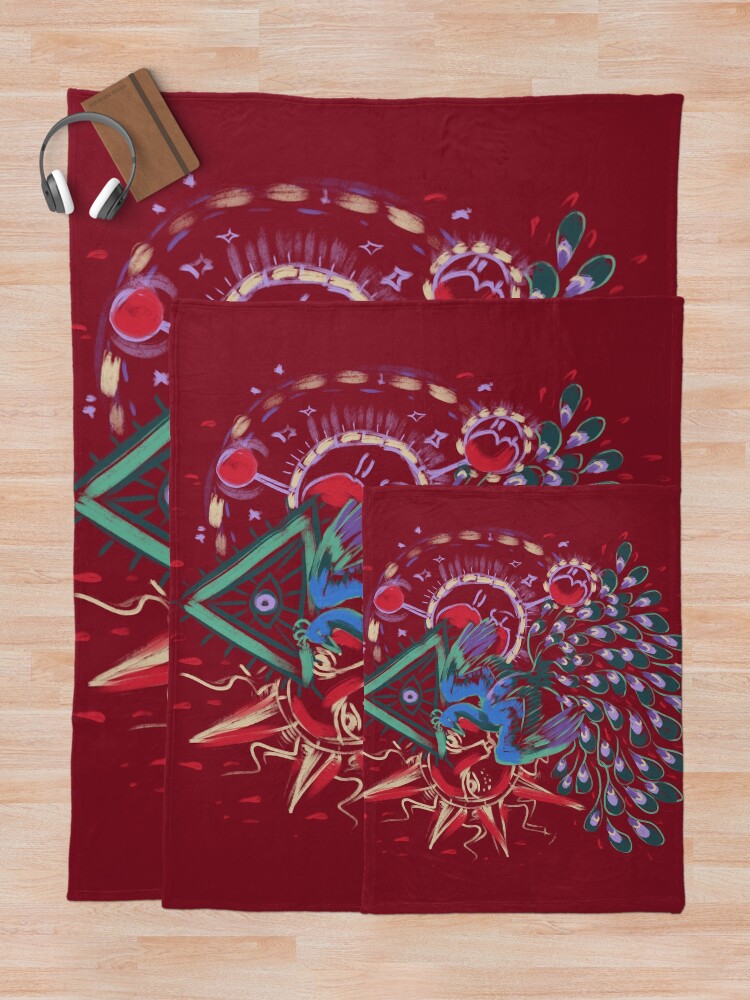 Alternate view of Mollymauk Back of Coat Grunge Style Throw Blanket