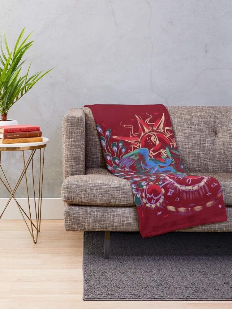 Alternate view of Mollymauk Back of Coat Grunge Style Throw Blanket