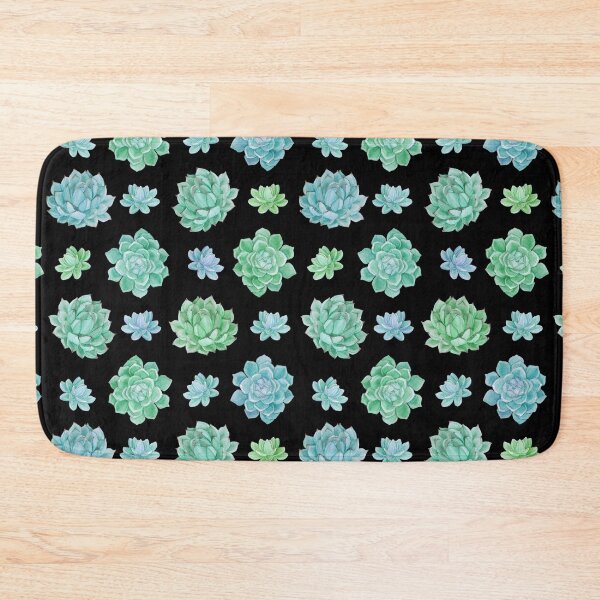 Item preview, Watercolour Succulents Pattern on Black Background designed and sold by MysticMagpie.