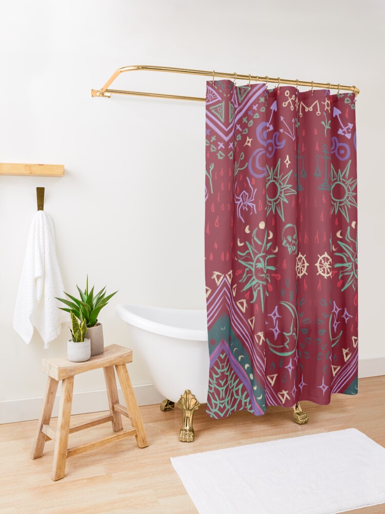 Alternate view of Mollymauk's Coat, Front Panels Shower Curtain