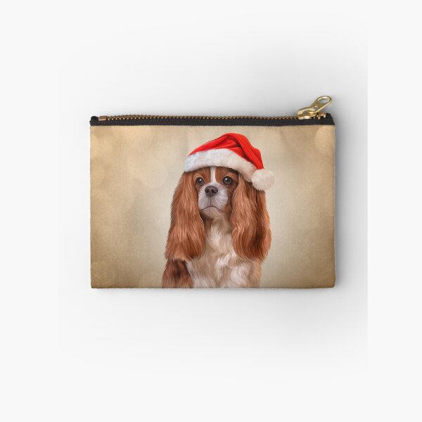 Item preview, Cavalier King Charles Spaniel in red hat of Santa Claus designed and sold by bonidog.