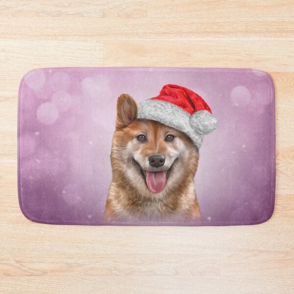 Item preview, Japanese Shiba Inu dog in red hat of Santa Claus designed and sold by bonidog.