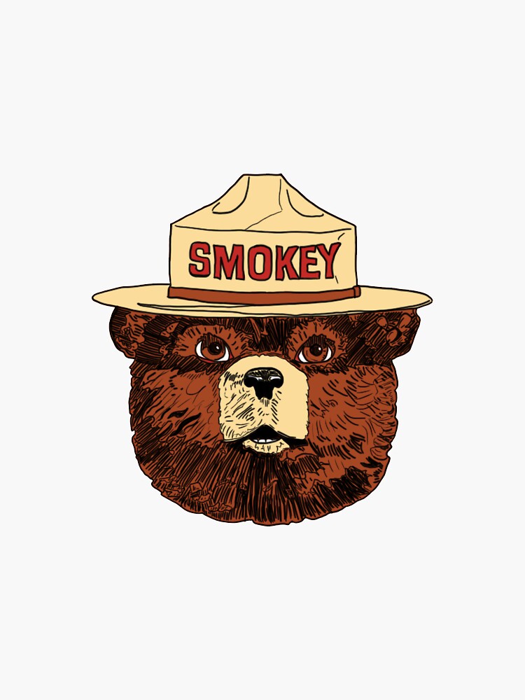 "Smokey the Bear Color" Sticker for Sale by JLArtandDesign | Redbubble