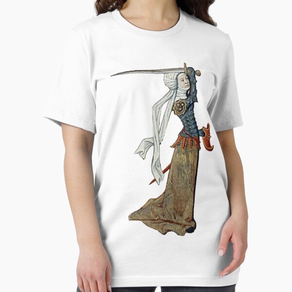 Vista previa del artículo con la obra «Mujer guerrera medieval con espada y escudo», diseñado y vendido por emovendo.