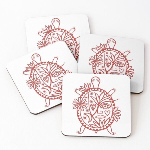 Item preview, Original Abstract Turtle Shell Design (red) designed and sold by wariana.