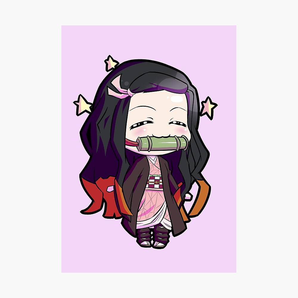 Chibi Nezuko Demon Slayer Poster By Mangaxai Redbubble