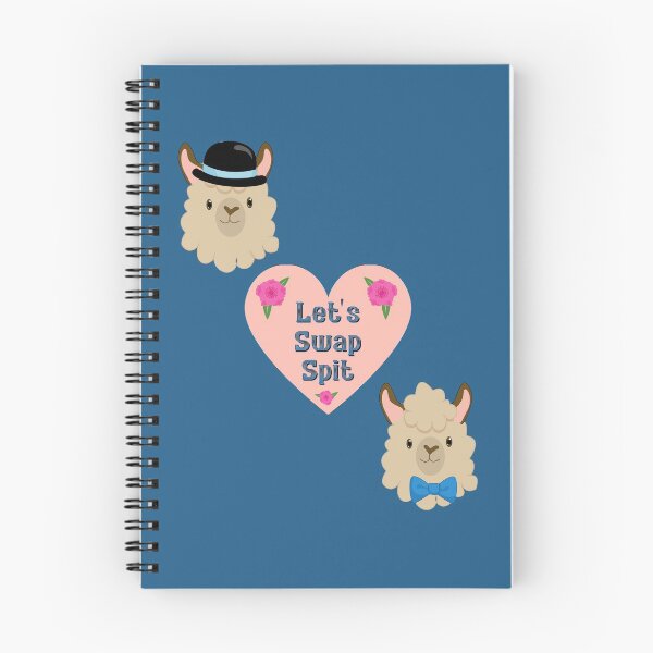 Item preview, Gay gentleman llamas let's swap spit valentine pink blue designed and sold by GrammarDance.
