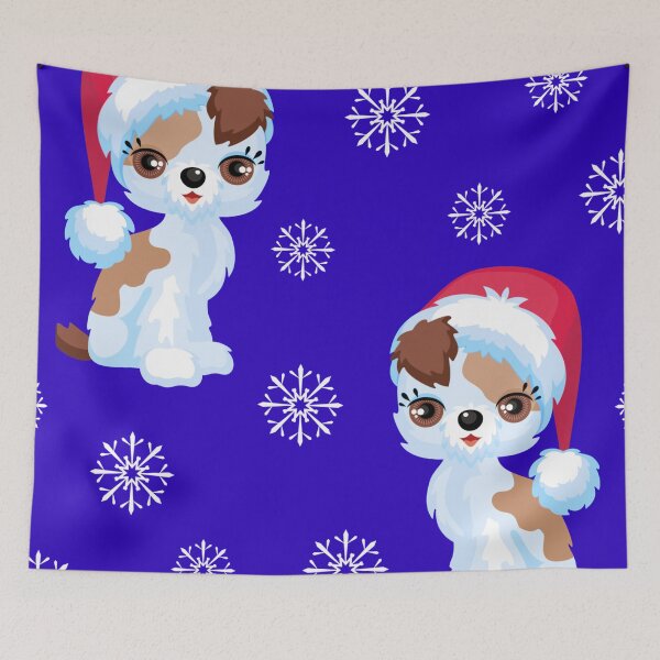 Item preview, Cute Christmas Puppies With Glam Eyelash Extensions Pattern designed and sold by DEC02.