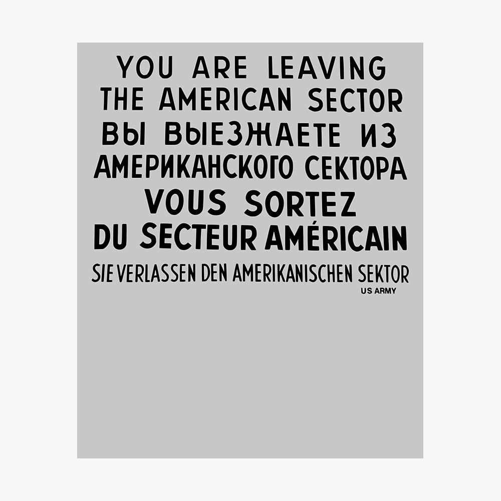 You leaving the American Sector Blechschild Schild Tin Sign 20 x 30 cm FA1287 
