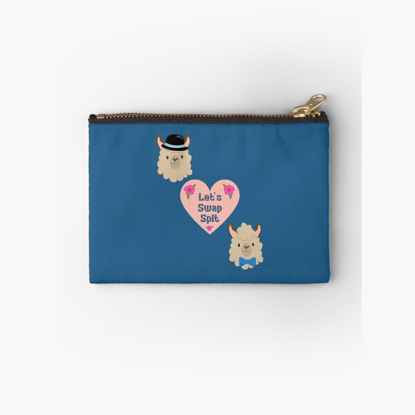Item preview, Gay gentleman llamas let's swap spit valentine pink blue designed and sold by GrammarDance.
